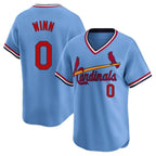 St. Louis Cardinals #0 Masyn Winn Player Light Blue City Connect Home T-shirt Fdoa Stitched Jerseys