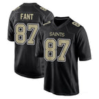NO.Saints #87 Noah Fant Player Black Carbon Fashion Home Game Gdoa Stitched Jerseys