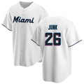 M.Marlins #26 Janson Junk Player White  Home Game Fdoa Stitched Jerseys