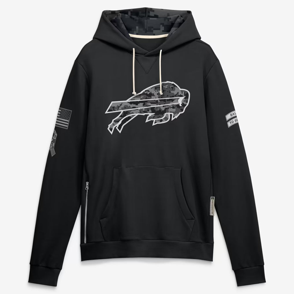 B.Bills 2026 Black Logo Pullover Hoodies Limited Game Gdoa Stitched Jerseys