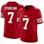 SF.49ers #7 De'Zhaun Stribling Player Red Limited Vapor F.U.S.E. Home Game Gdoa Stitched Jerseys