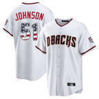A.Diamondbacks #51 Randy Johnson Player White USA 250 Fourth of July Home Game Gdoa250Ys Stitched Jerseys