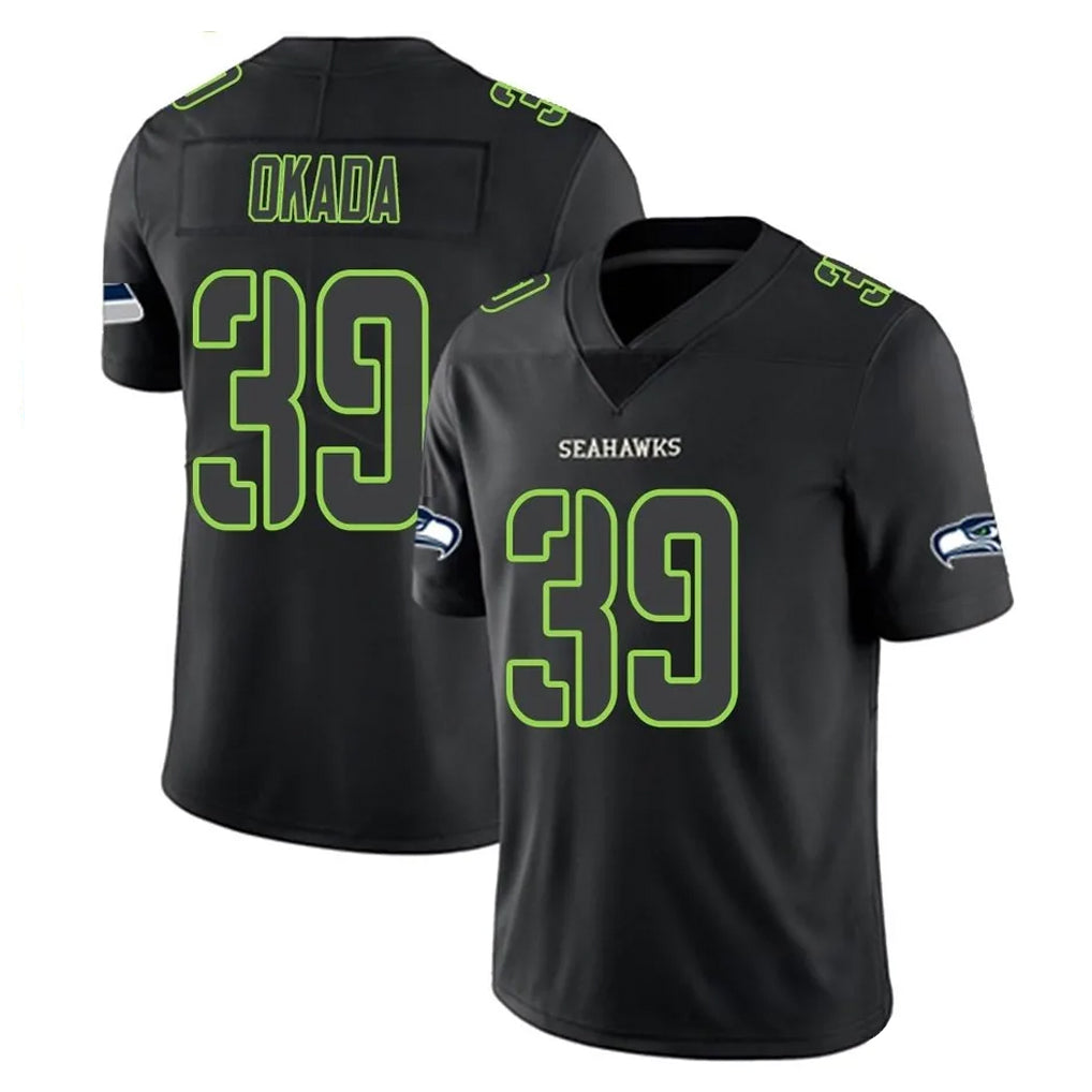 S.Seahawks #39 Ty Okada Player Black Impact Limited Home Game Gdoa Stitched Jerseys