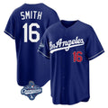 LA.Dodgers #16 Will Smith Player Royal World Series Meet Game Home Fdoa Stitched Jerseys