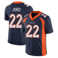 D.Broncos #22 Brandon Jones Player Navy Vapor Untouchable Limited Game Gdoa Stitched Jerseys