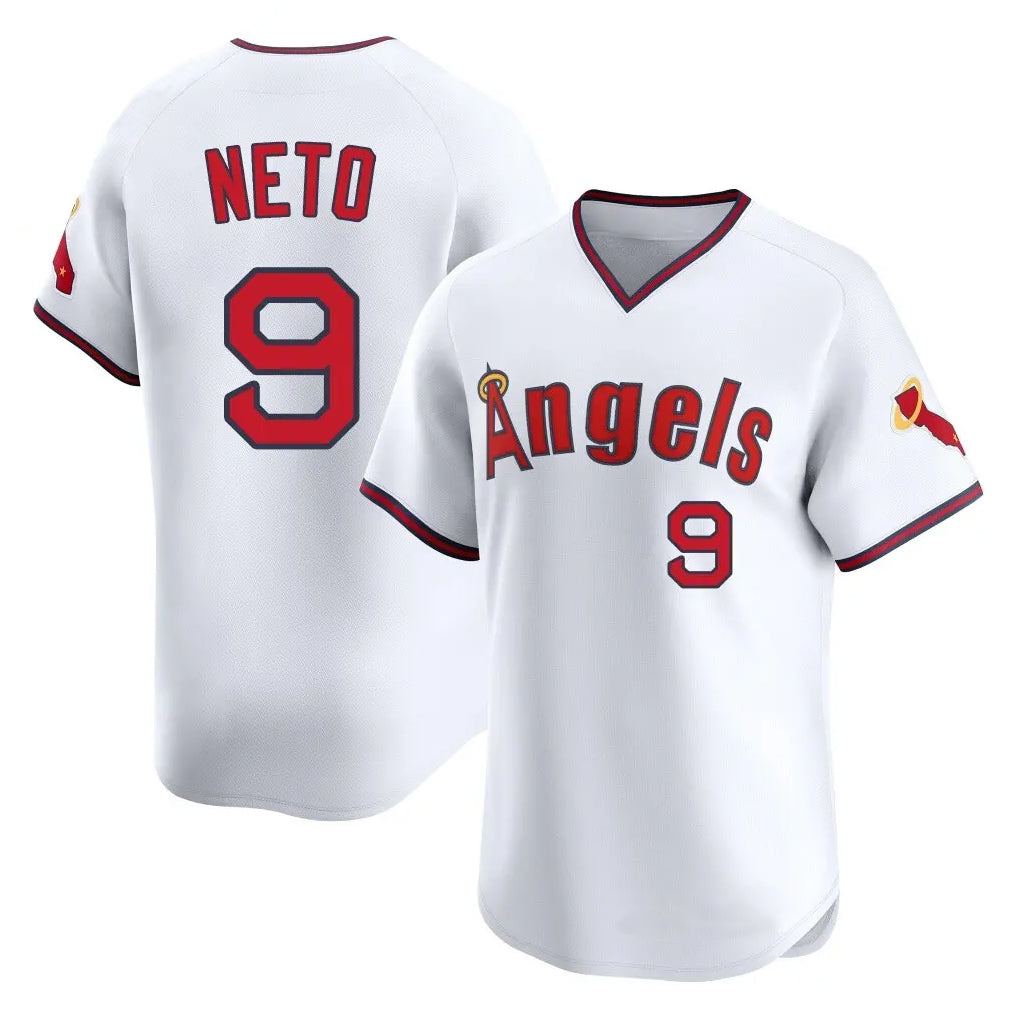 LA.Angels #9 Zach Neto Player White T-shirt Home Limited Fdoa Stitched Jerseys