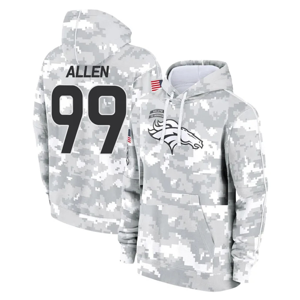 D.Broncos #99 Zach Allen Player Arctic Camo Salute to Service Hoodies Limited Game Gdoa Stitched Jerseys