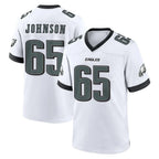 P.Eagles #65 Lane Johnson Player White Game Home Gdoa Stitched Jerseys