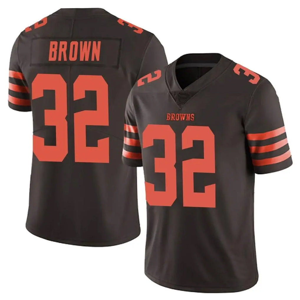 C.Browns #32 Jim Brown Player Browns Color Rush Limited Home Game Gdoa Stitched Jerseys