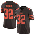 C.Browns #32 Jim Brown Player Browns Color Rush Limited Home Game Gdoa Stitched Jerseys