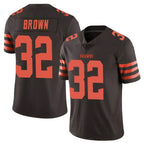 C.Browns #32 Jim Brown Player Browns Color Rush Limited Home Game Gdoa Stitched Jerseys