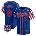 B.Orioles #8 Cal Ripken Player Royal USA 250 Independence Day Vapor Premier Limited Home Game Gdoa Stitched Jerseys