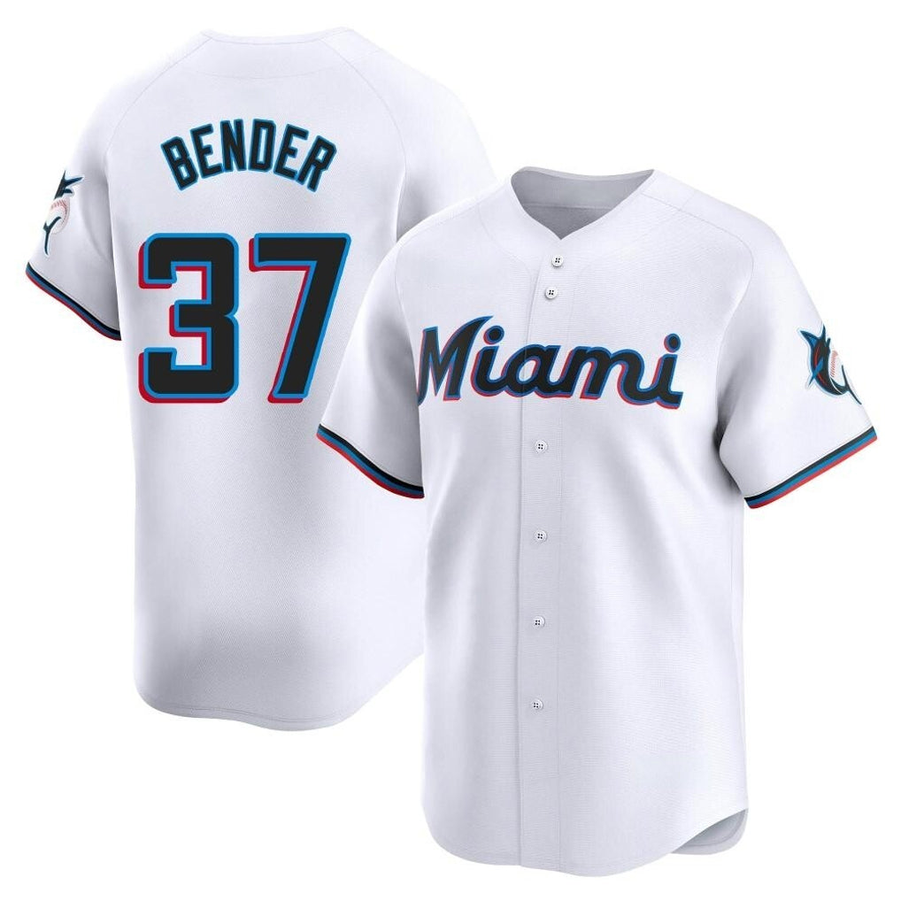 M.Marlins #37 Anthony Bender Player White  Home Limited Fdoa Stitched Jerseys