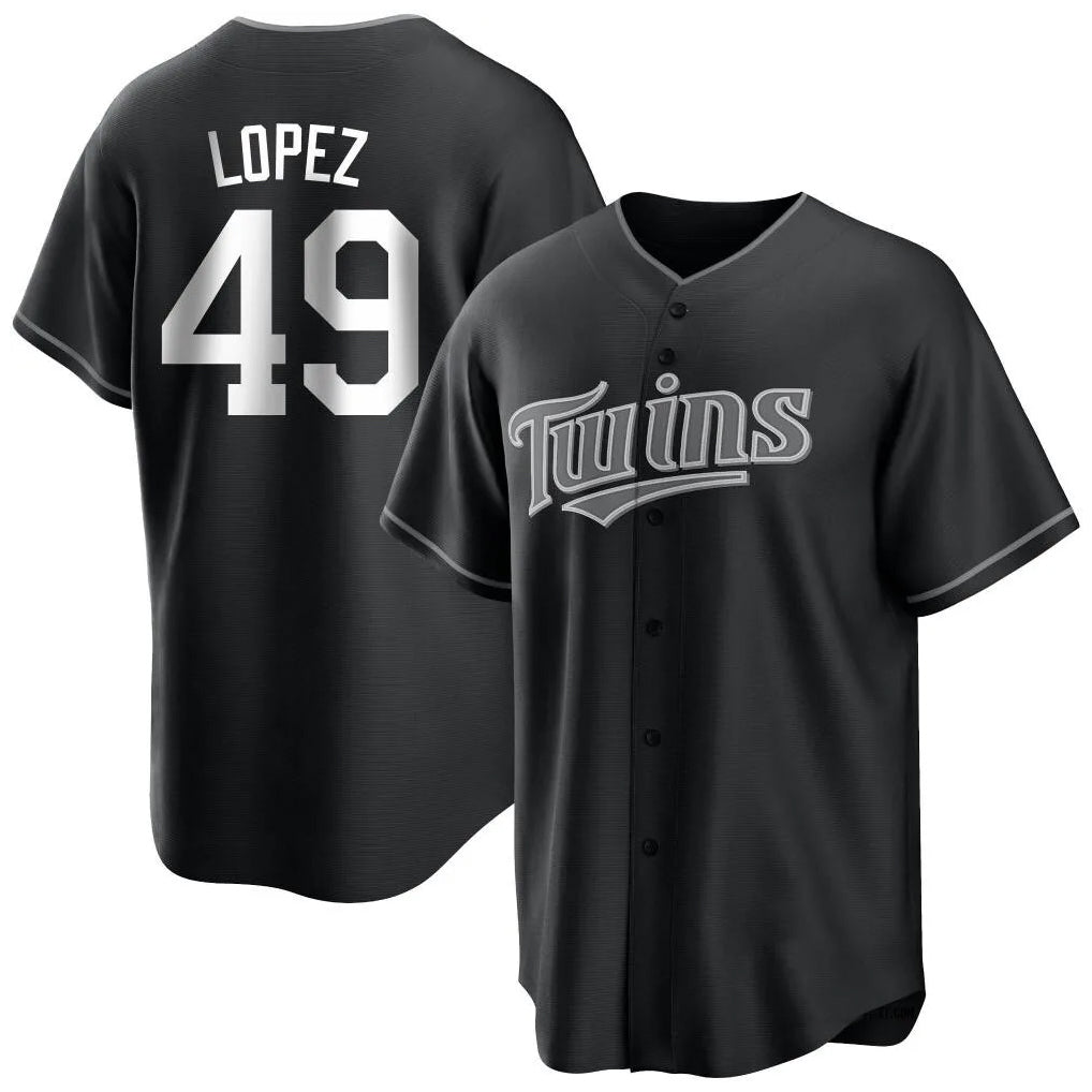 M.Twins #49 Pablo Lopez Player Black Home Game Fdoa Stitched Jerseys