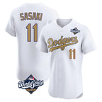 LA.Dodgers #11 Roki Sasaki Player Gold World Series Limited Elite Home Fdoa Stitched Jerseys
