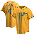 Athletics #4 Lawrence Butler player Gold Replica Alternate Stitched Jersey