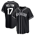 C.Rockies #17 Todd Helton Player Black Fashion Out Home Game Gdoa Stitched Jerseys