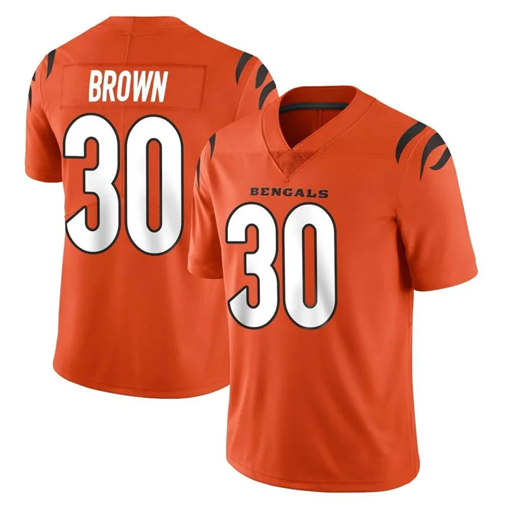 C.Bengals #30 Chase Brown Player Orange Vapor Untouchable Limited Home Game Gdoa Stitched Jerseys