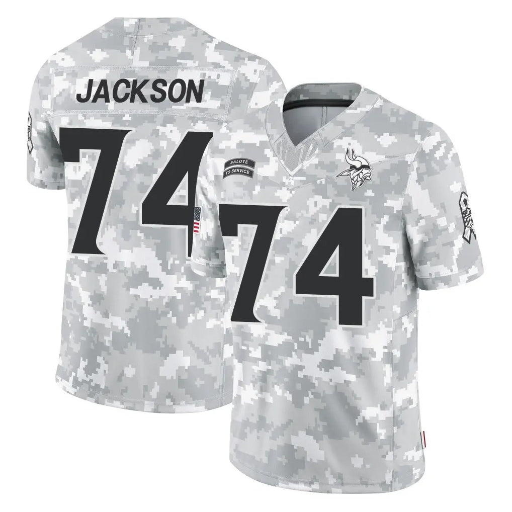 MN.Vikings #74 Donovan Jackson Player Arctic Camo Salute To Service Limited Game Gdoa Stitched Jerseys