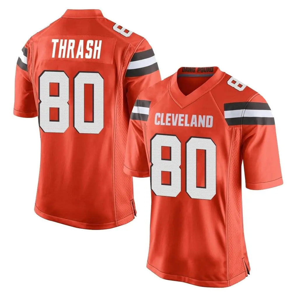 C.Browns #80 Jamari Thrash Player Orange Vapor Limited Home Game Gdoa Stitched Jerseys