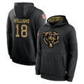 C.Bears #18 Caleb Williams Player Black Salute to Service Pullover Hoodies Limited Gdoa Stitched Jerseys