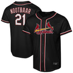 St. Louis Cardinals #21 Lars Nootbaar Player Black Carbon Fashio Game Fdoa Stitched Jerseys