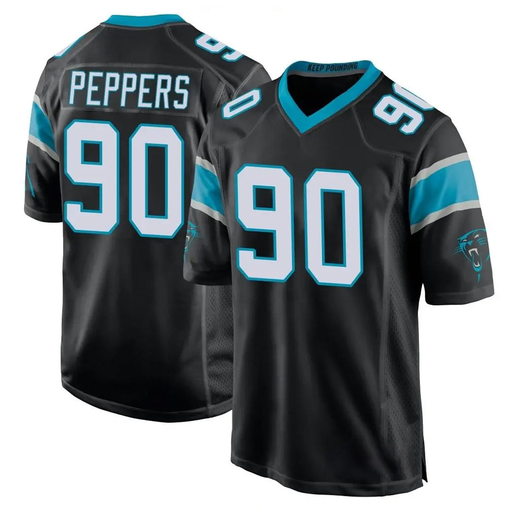 C.Panthers #90 Julius Peppers Player Black Game Gdoa Stitched Jerseys