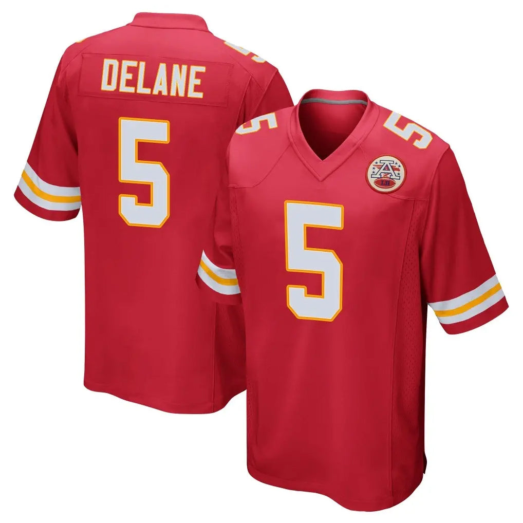 KC.Chiefs #5 Mansoor Delane Player Red Home Game Gdoa Stitched Jerseys