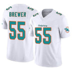 M.Dolphins #55 Aaron Brewer Player White Limited Vapor F.U.S.E. Home Game Gdoa Stitched Jerseys