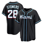 M.Marlins #28 Kyle Stowers Player Black Fashion Out Home Game Fdoa Stitched Jerseys