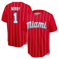 M.Marlins #1 Connor Norby Player Red City Connect Home Game Fdoa Stitched Jerseys