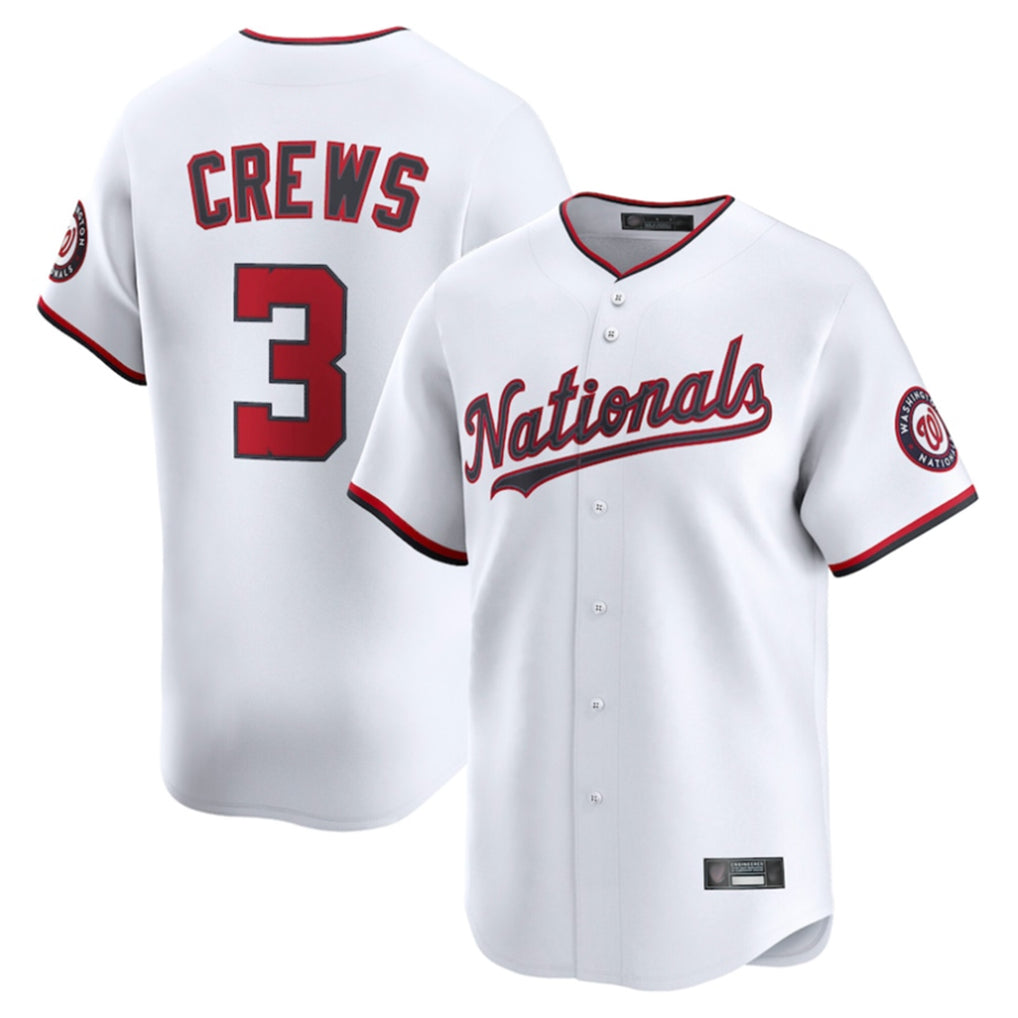 W.Nationals #3 Dylan Crews Player White Limited Replica Fdoa Stitched  Jerseys
