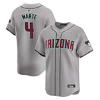 A.Diamondbacks #4 Ketel Marte Player Gray Replica Game Stitched Jerseys