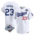 LA.Dodgers #23 Kyle Tucker Player White World Series Limited Home Fdoa Stitched Jerseys