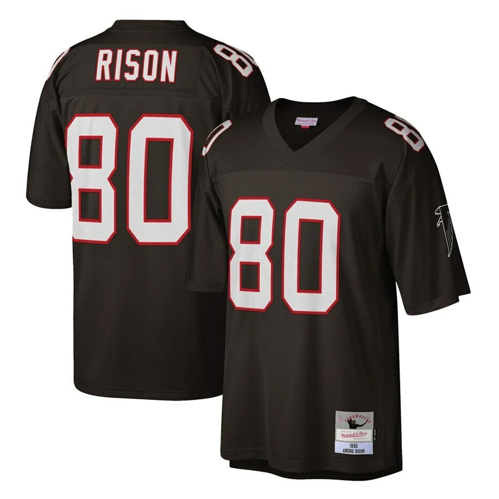 A.Falcons #80 Andre Rison Player Mitchell & Ness Black 1992 Legacy Gdoa Stitched Jerseys