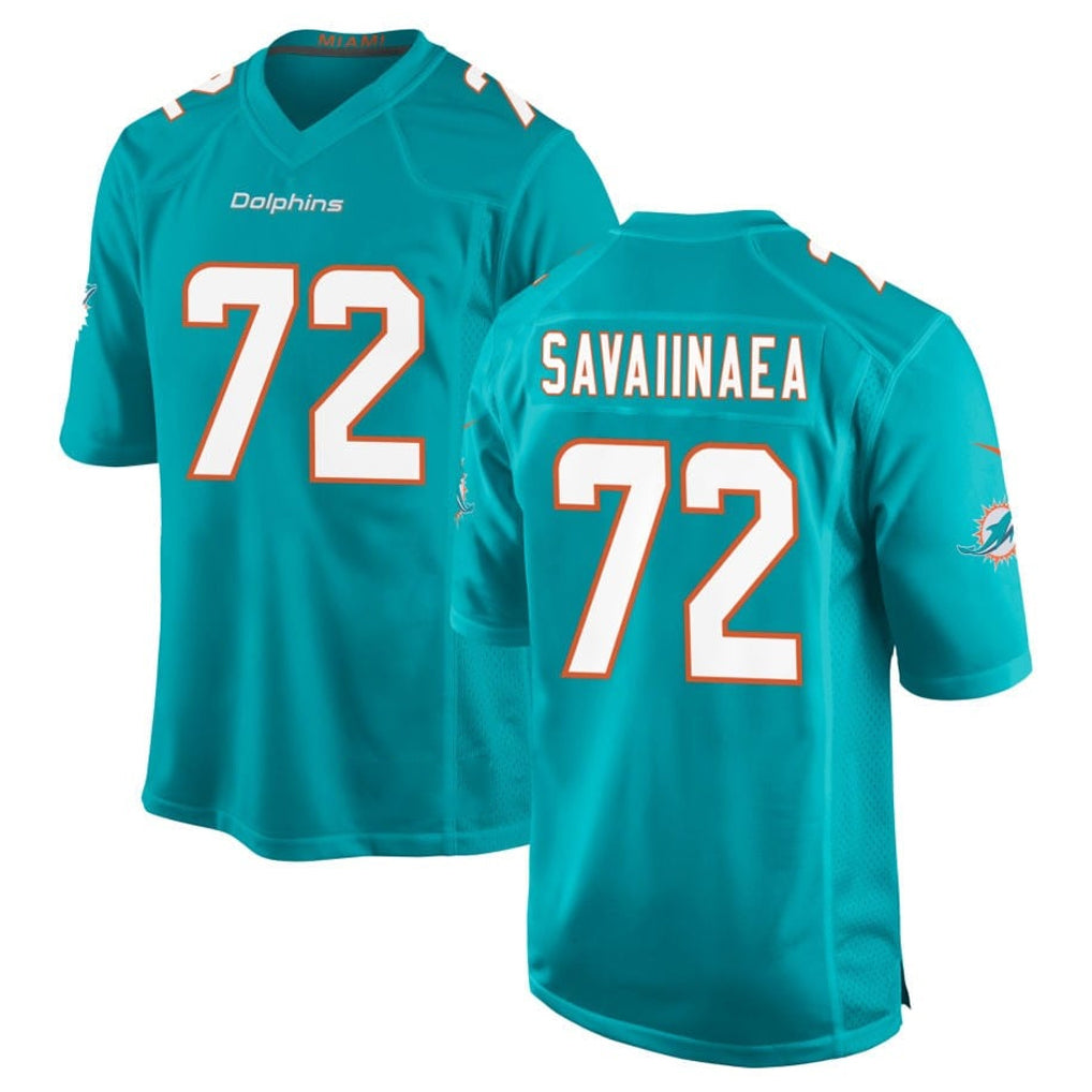 M.Dolphins #71 Jonah Savaiinaea Player Aqua Home Game Gdoa Stitched Jerseys