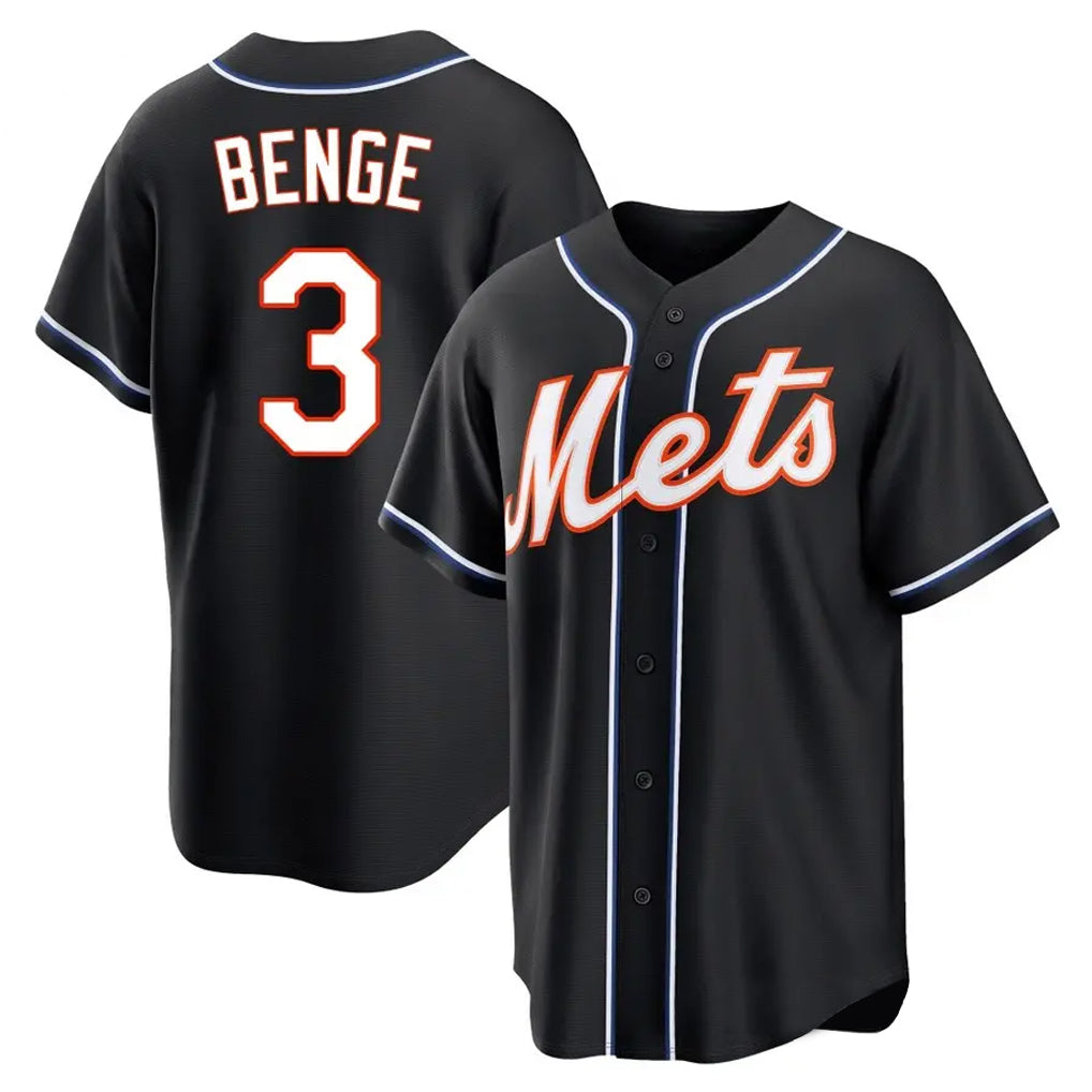 NY.Mets #3 Carson Benge Player Black Fashion Out Game Fdoa Stitched Jerseys