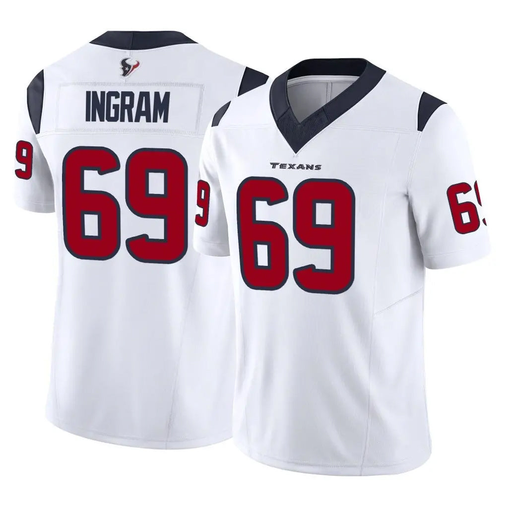H.Texans #69 Ed Ingram Player White Limited Vapor F.U.S.E. Home Game Gdoa Stitched Jerseys