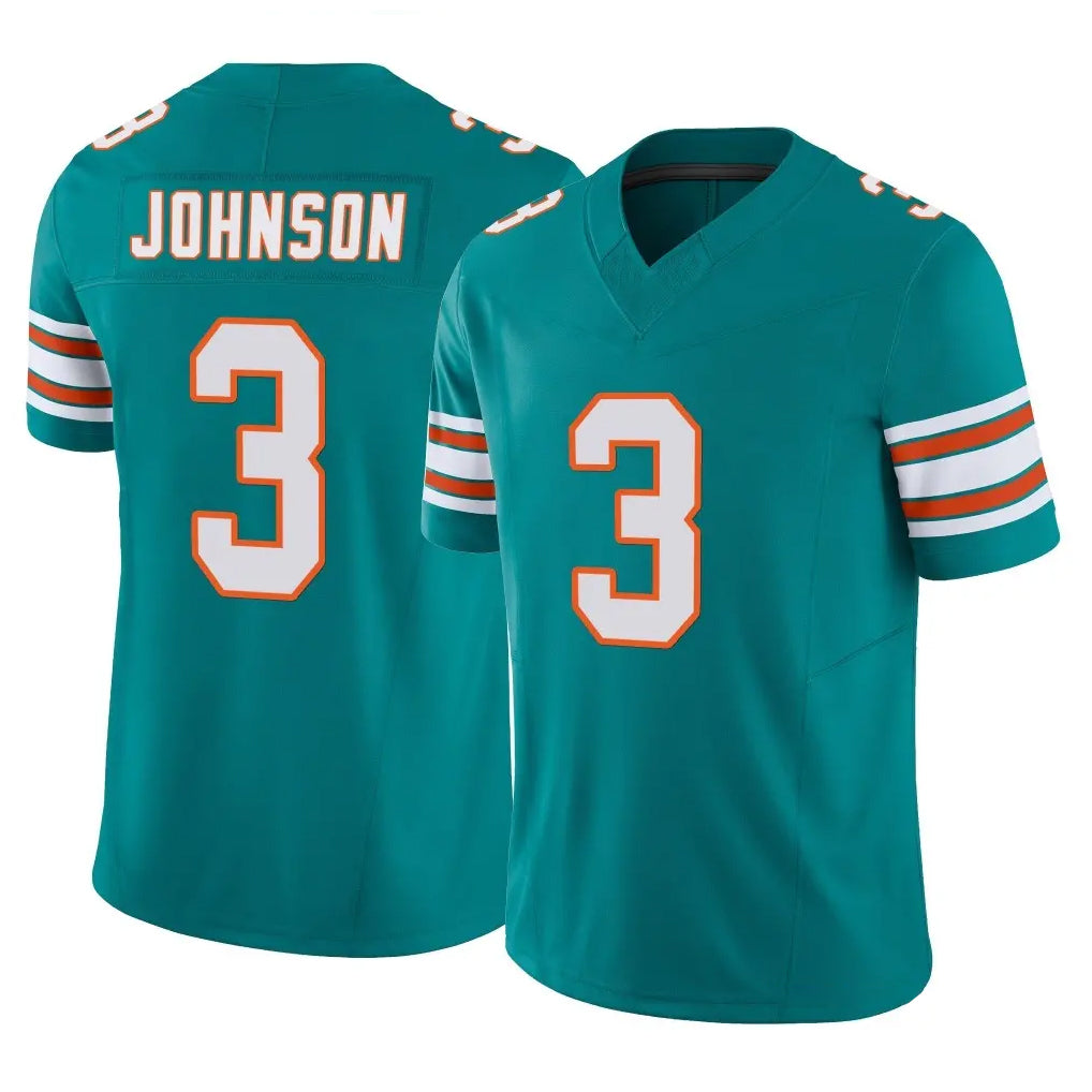 M.Dolphins #3 Chris Johnson Player Aqua Limited Alternate Vapor F.U.S.E. Home Game Gdoa Stitched Jerseys