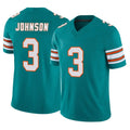 M.Dolphins #3 Chris Johnson Player Aqua Limited Alternate Vapor F.U.S.E. Home Game Gdoa Stitched Jerseys