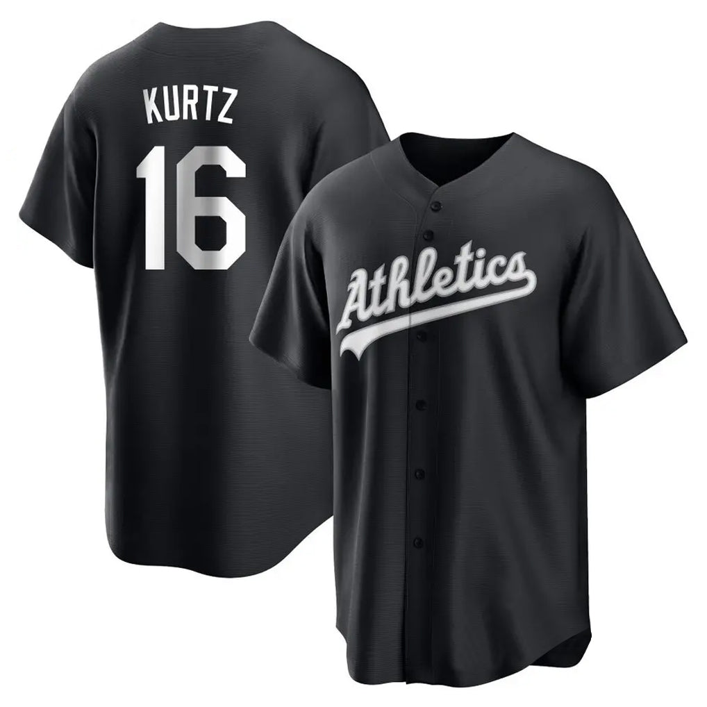 Athletics #16 Nick Kurtz Player Black Fashion Home Game Gdoa Stitched Jerseys