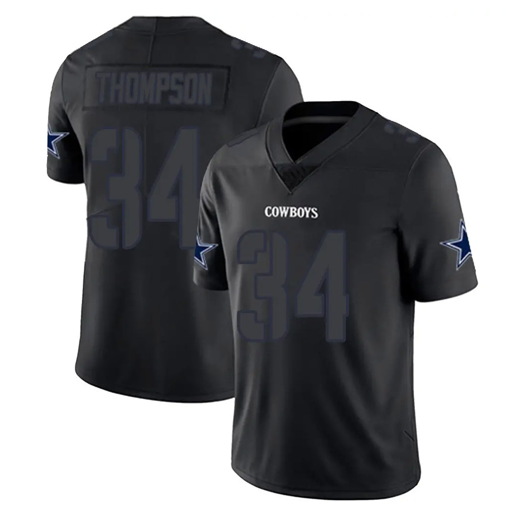 D.Cowboys #34 Jalen Thompson Player Black Impact Limited Home Game Gdoa Stitched Jerseys
