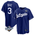 LA.Dodgers #3 Edwin D¨ªaz Player Royal World Series Game Fdoa Stitched Jerseys