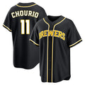 M.Brewers #11 Jackson Chourio Player Black Fashion Out Home Game Fdoa Stitched Jerseys