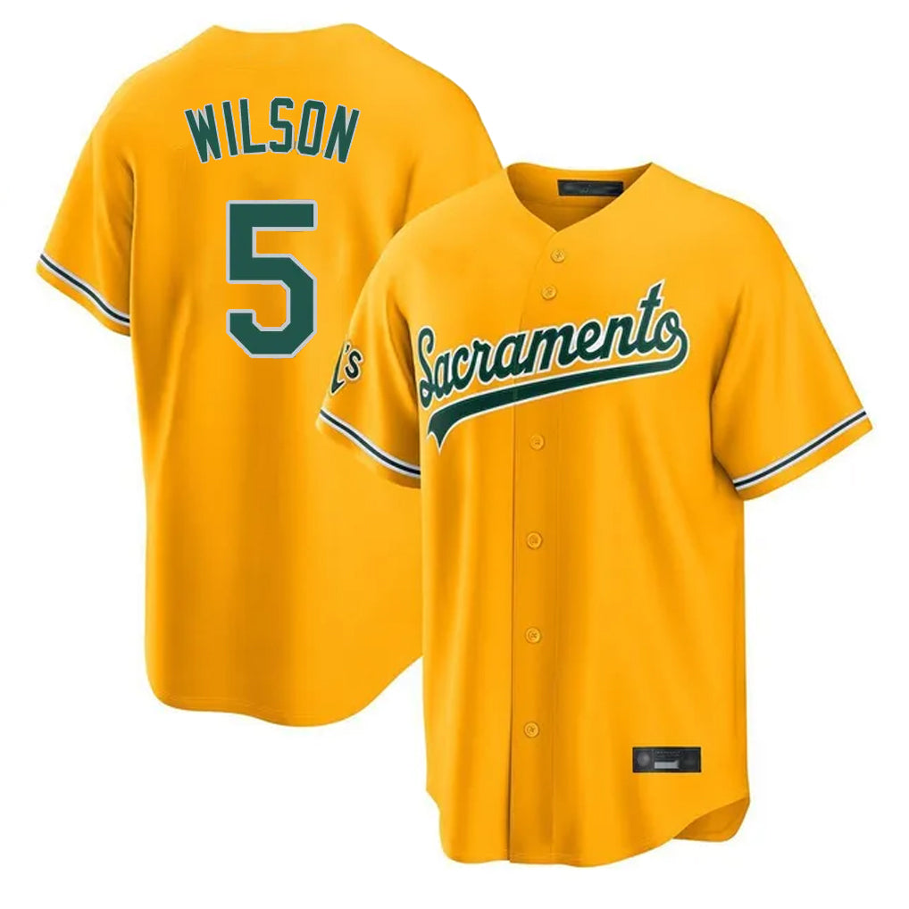 Athletics #5 Jacob Wilson Player Gold Home Game Gdoa Stitched Jerseys