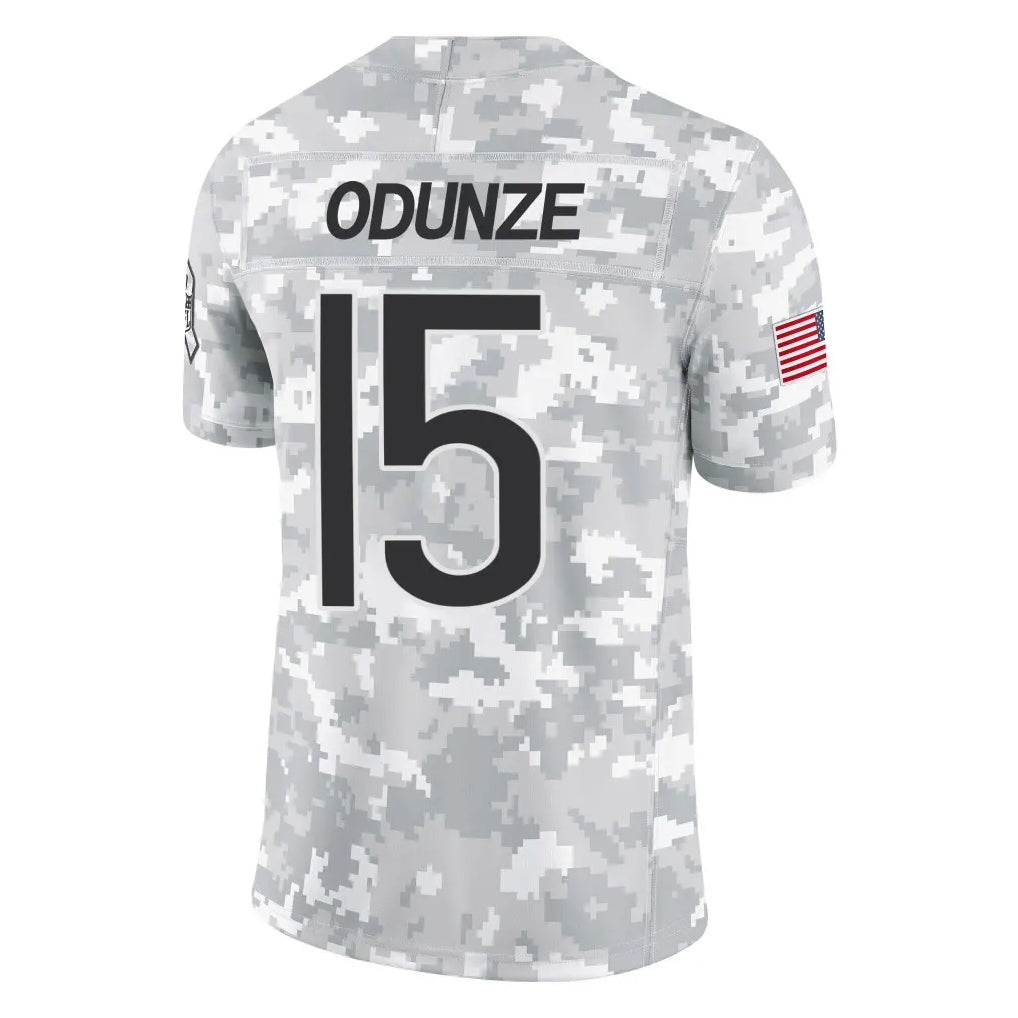 C.Bears #15 Rome Odunze Player Arctic Camo Salute to Service Limited Gdoa Stitched Jerseys