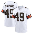 C.Browns #49 Carson Schwesinger Player White Home Game Gdoa Stitched Jerseys