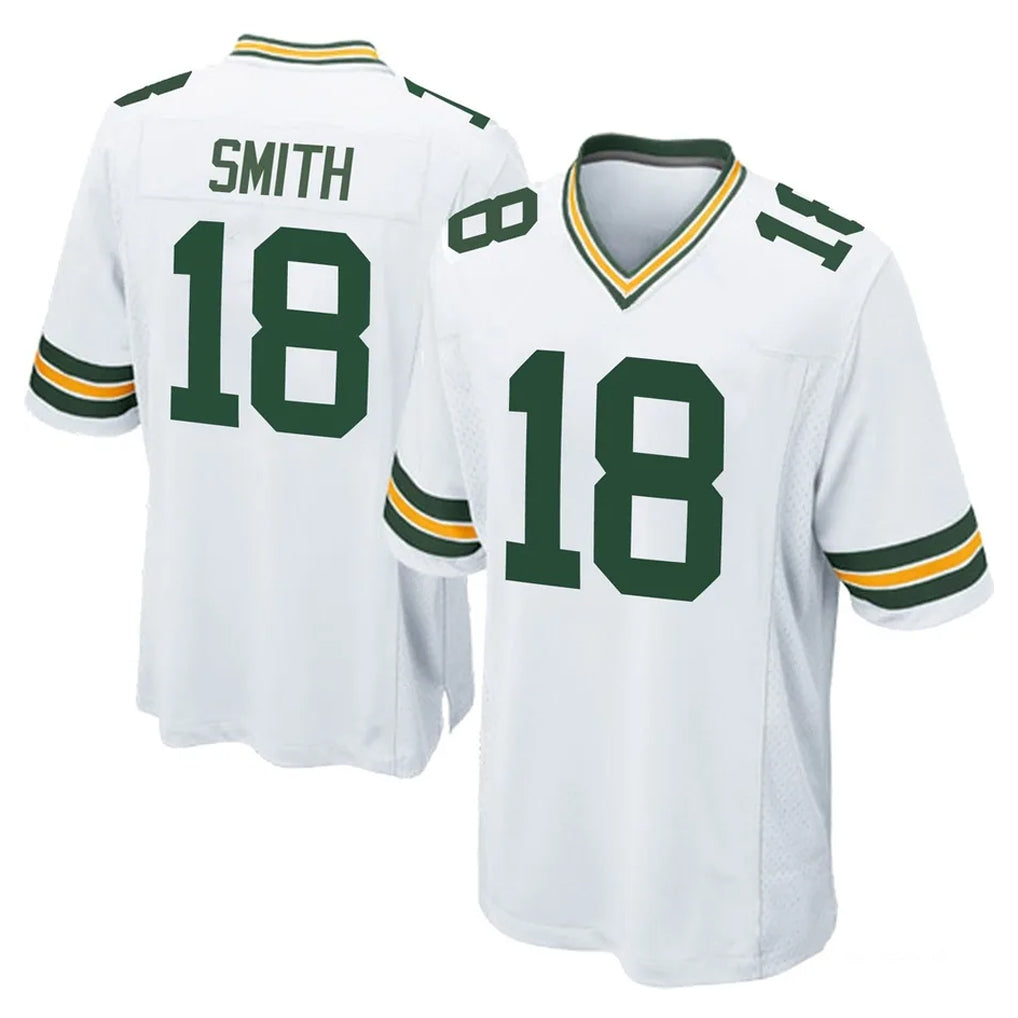 GB.Packers #18 Jonnu Smith Player White Home Game Gdoa Stitched Jerseys