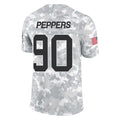 C.Panthers #90 Julius Peppers Player Arctic Camo Salute to Service Limited Game Gdoa Stitched Jerseys