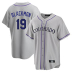 C.Rockies #19 Charlie Blackmon Player Gray Game Home Gdoa Stitched Jerseys